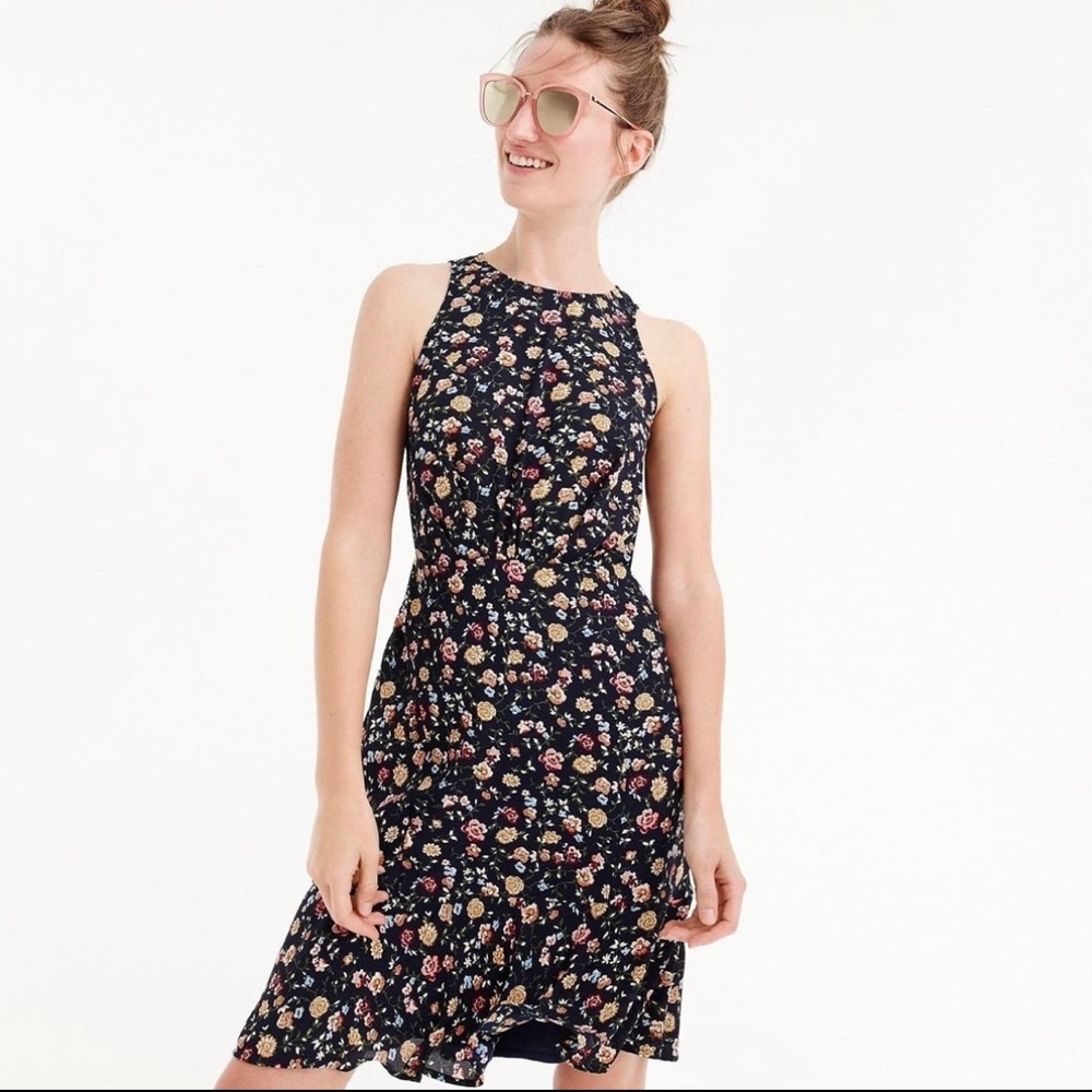 J. Crew Mercantile Navy Floral Midi Dress